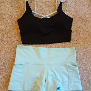 Popflex workout shorts + bra set